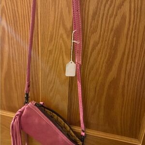 American Darling Pink Suede Crossbody Bag
